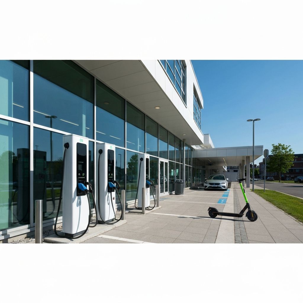 Colonnine di ricarica presso edificio pubblico